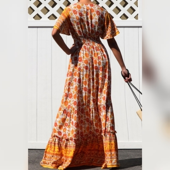 Nwt Paisley And Floral Border Printed Maxi Dress - Picture 4 of 4